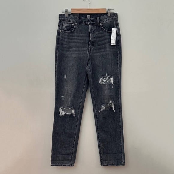 NWT BDG Twig High Rise Distressed Button Fly Jeans, Size 29, Black/Gray - Picture 1 of 8
